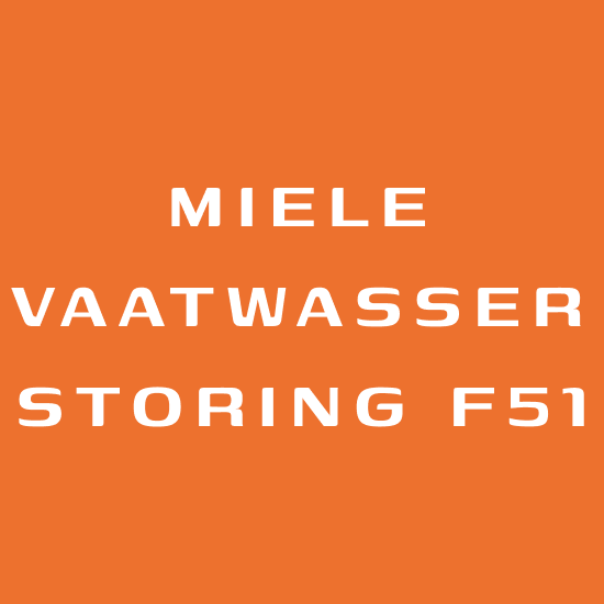 Miele Vaatwasser Storing F51 Oplossen Housetec
